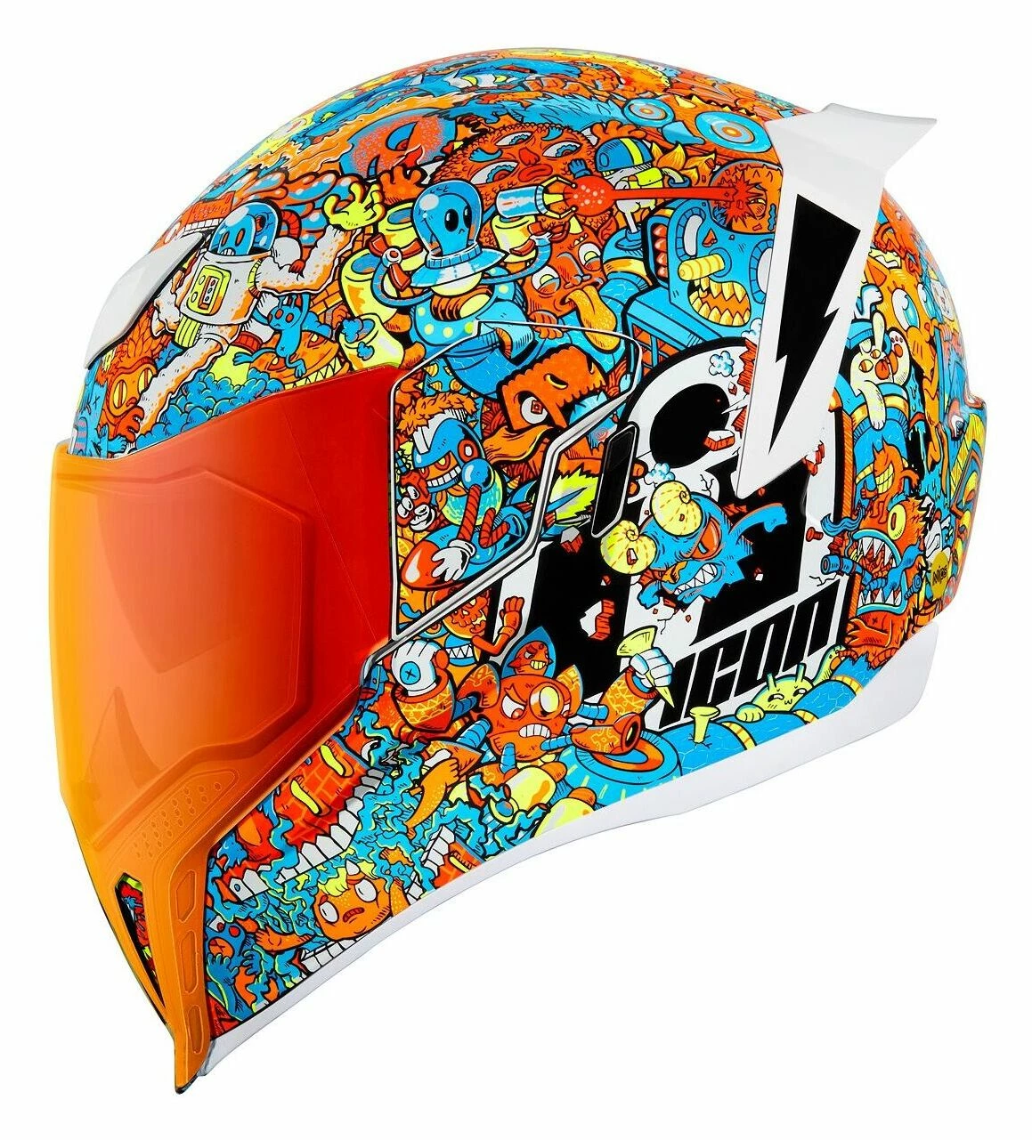 Best Pirce 😉 Icon Airflite MIPS Redoodle Helmet White/Blue/Orange / 3XL [Open Box] 🔥 - Image 3