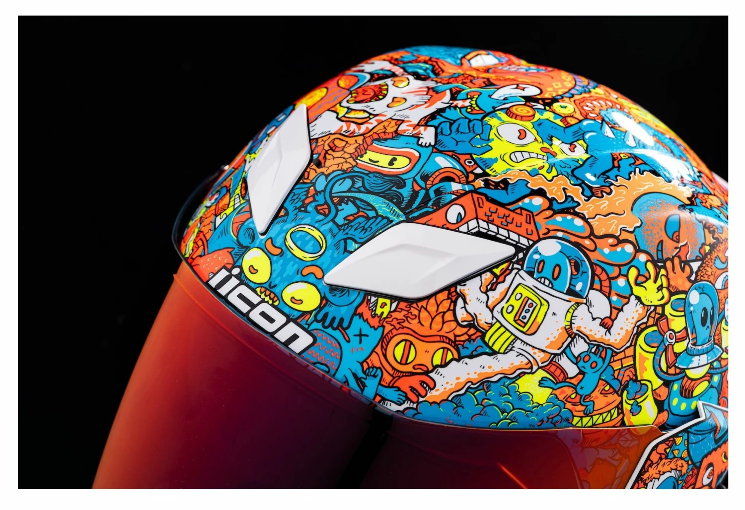 Best Pirce 😉 Icon Airflite MIPS Redoodle Helmet White/Blue/Orange / 3XL [Open Box] 🔥 - Image 4