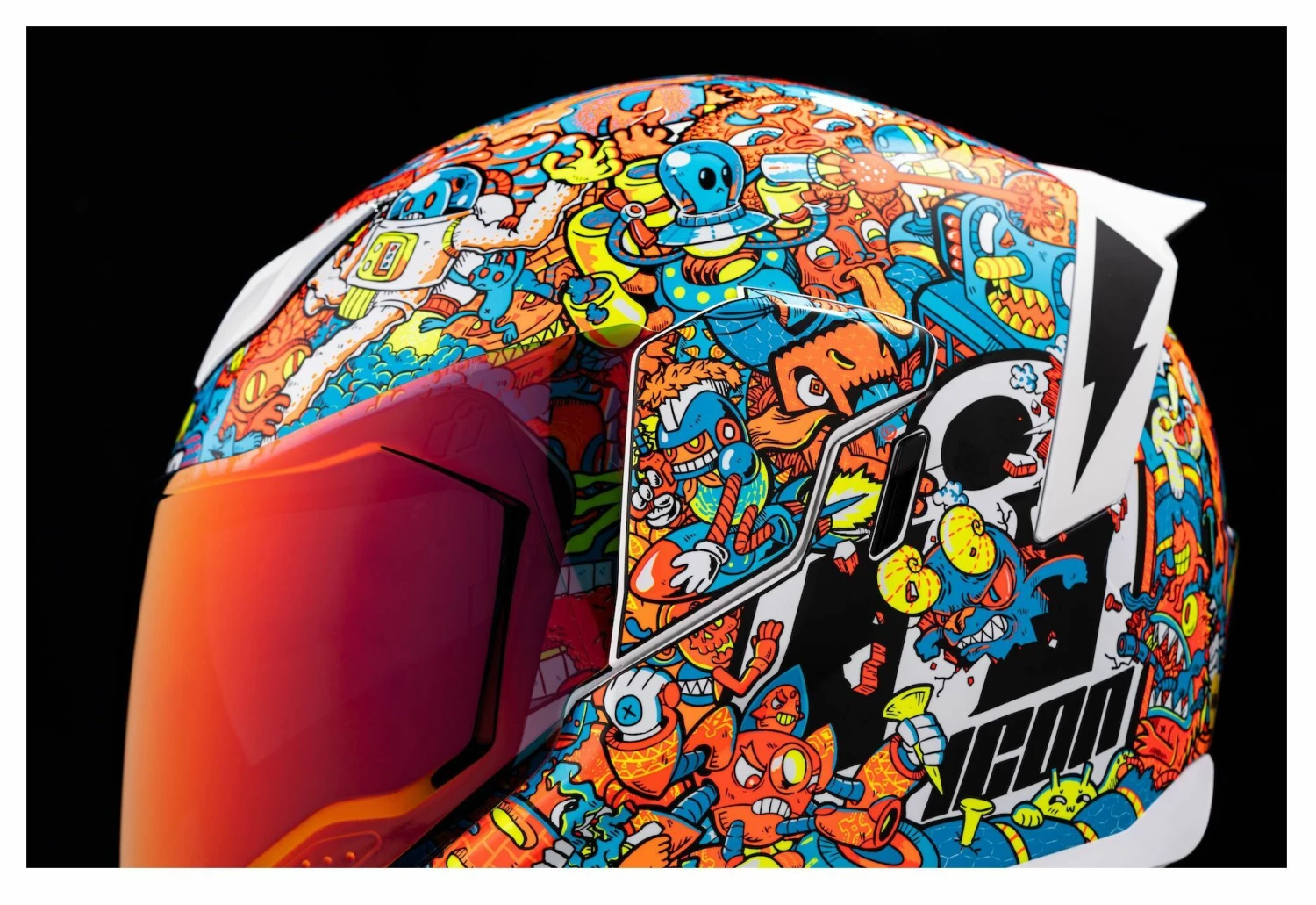 Best Pirce 😉 Icon Airflite MIPS Redoodle Helmet White/Blue/Orange / 3XL [Open Box] 🔥 - Image 7