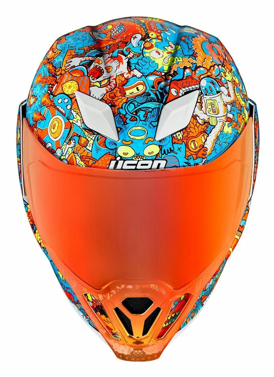 Best Pirce 😉 Icon Airflite MIPS Redoodle Helmet White/Blue/Orange / 3XL [Open Box] 🔥 - Image 2